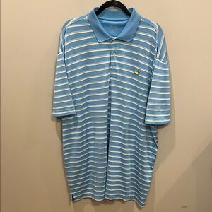 Masters Tech Blue Striped Polo Shirt